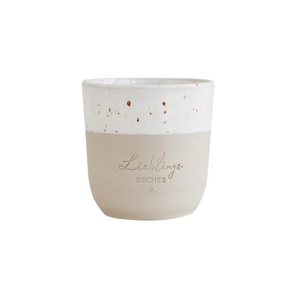 Eulenschnitt - Steingut-Becher "Lieblingsbecher" - LIMITED EDITION