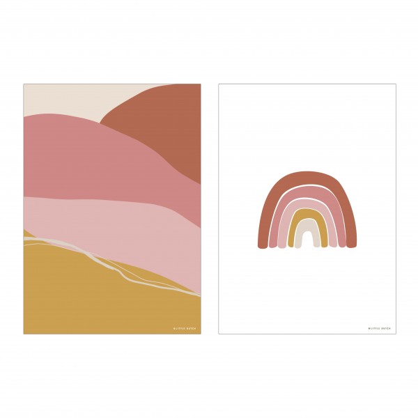 Little Dutch - Wendeposter "Regenbogen/Horizon" - pink
