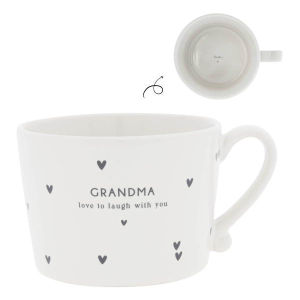 Bastion Collections - Tasse "GRANDMA - love to laugh with you" - schwarz/weiß