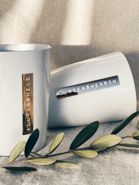 GOLDSCHERBEN - Becher Labelwrite "HERZENSMENSCH" - gold