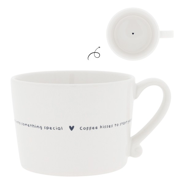Bastion Collections - Tasse "Coffee kisses" - weiß/schwarz