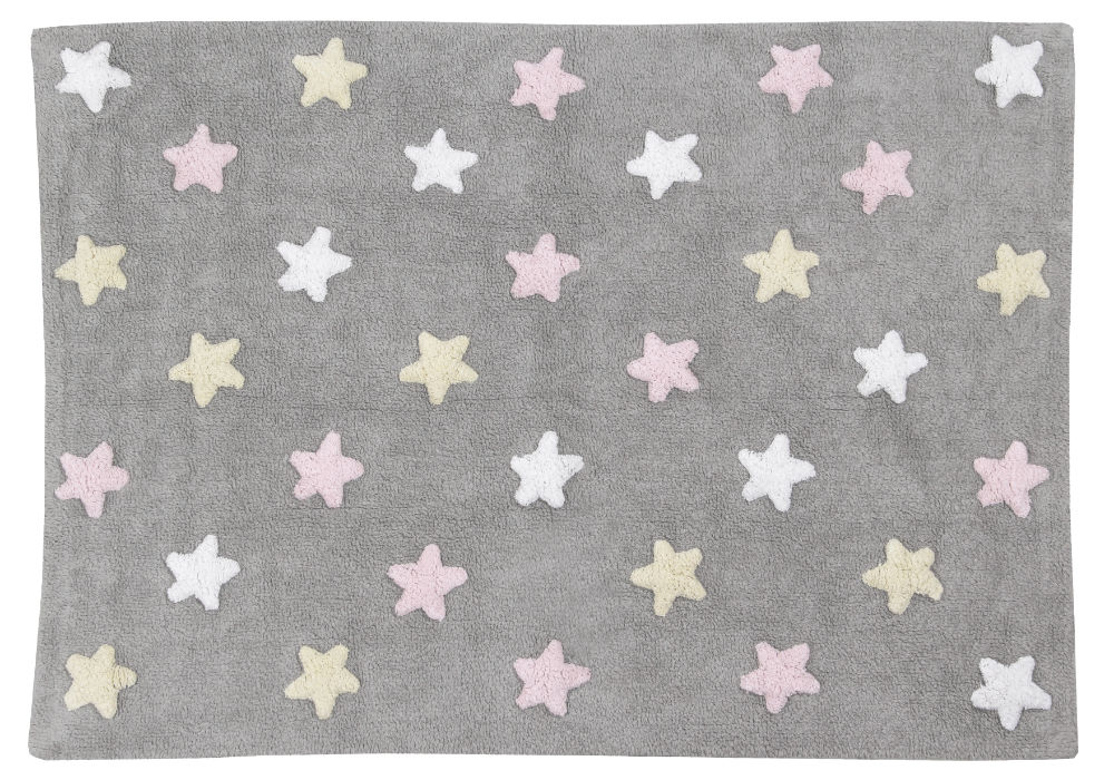Teppich für Kinderzimmer mit Sterne in Grau günstig bestellen 