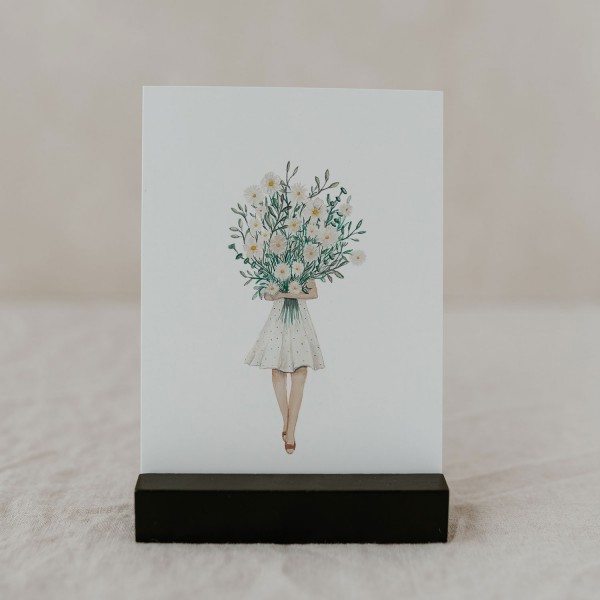 Eulenschnitt - Postkarte "Blumenmädchen"