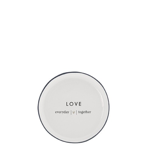 Bastion Collections - Teller / Teebeutelablage "Love" 9 cm - weiß/schwarz