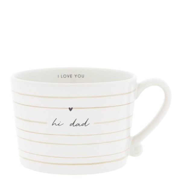 Bastion Collections - Tasse "hi dad" - weiß/schwarz/beige