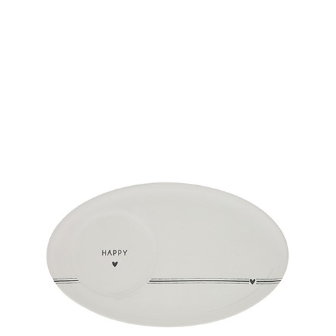 Bastion Collections - Unterteller oval für Espressotassen "Happy" 17 x 10 cm