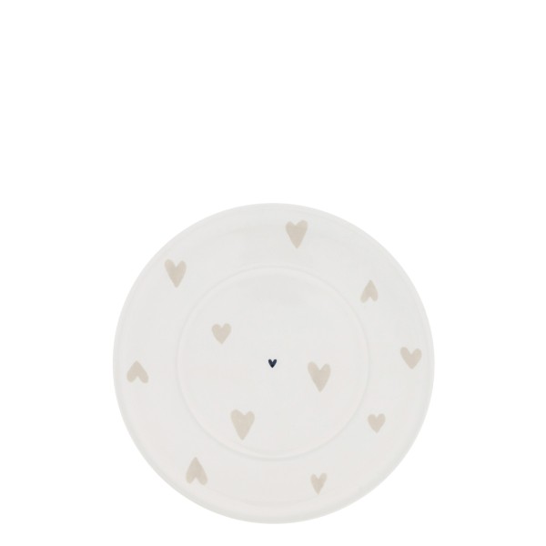 Bastion Collections - Unterteller "Hearts natural" - weiß/beige