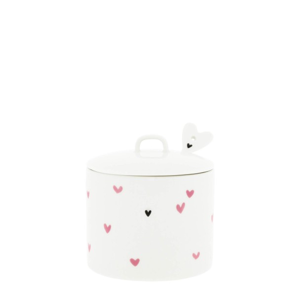 Bastion Collections - Zuckerdose mit Löffel "little Hearts" - weiß/pink