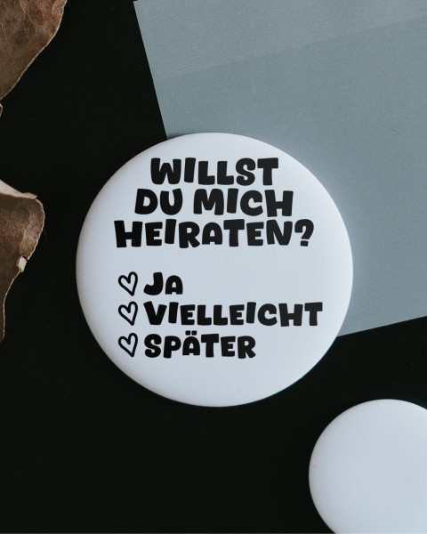 Heldenglück - Magnet groß "Willst Du mich heiraten"