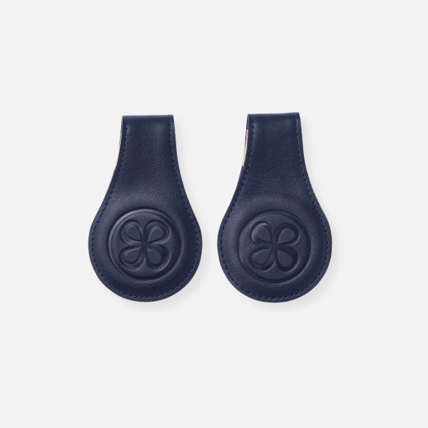 cloby - Magnetclip Leder "Navy Blue/Stripe" 2er-Set