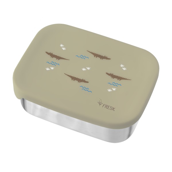 Fresk - Brotzeitbox Metall mit Silikondeckel "Krokodil"