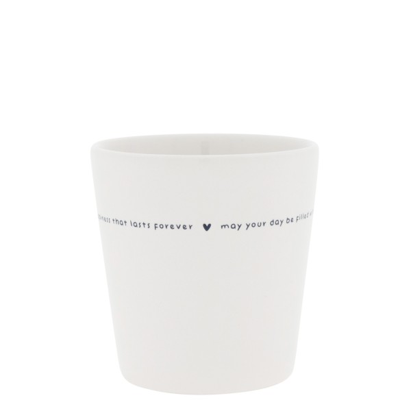 Bastion Collections - Becher groß "so much laughter" - weiß/schwarz