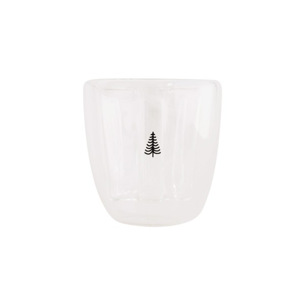 Eulenschnitt - Doppelwandiges Glas "Tanne" - 150 ml