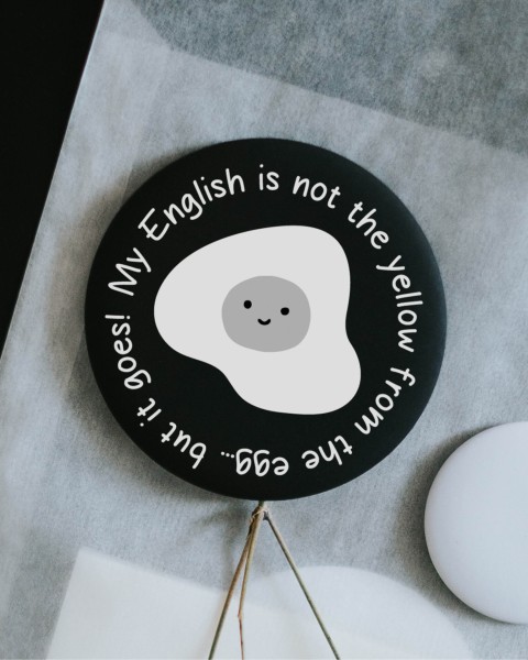 Heldenglück - Magnet groß "My english"