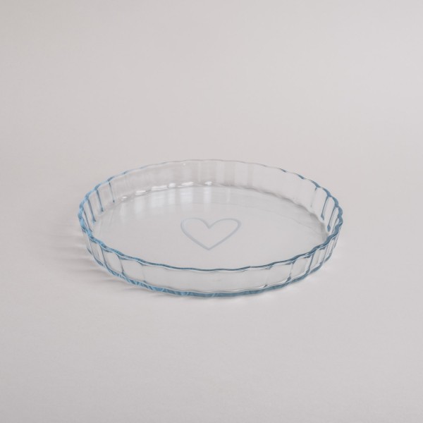 Eulenschnitt - Tarteform aus Glas "Herz" - Ø 26,5 cm