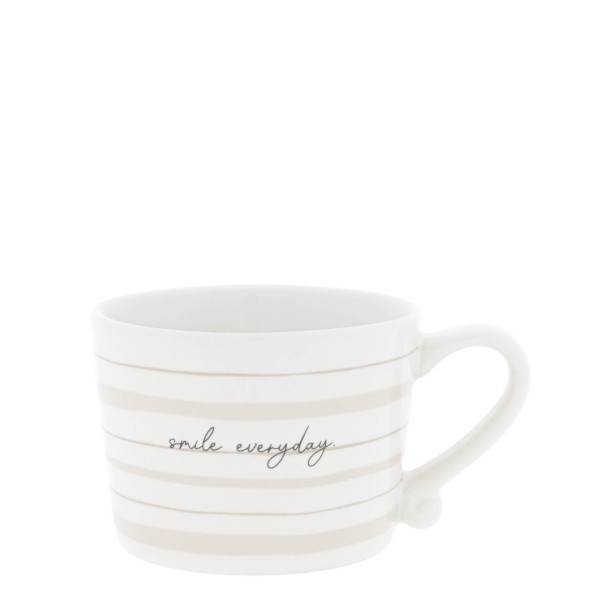 Bastion Collections - Tasse klein "smile everyday" - weiß/schwarz/beige
