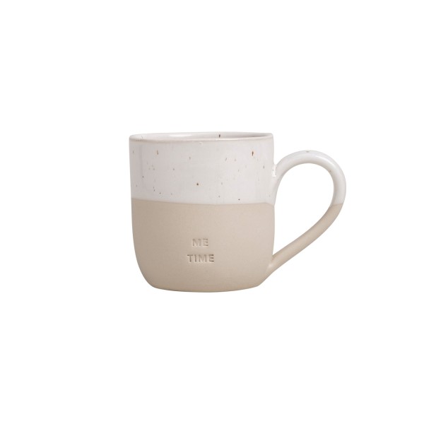 Eulenschnitt - Steingut Capuccino-Tasse - klein "me time"