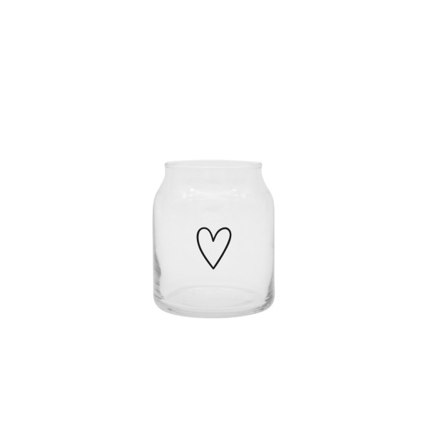 Eulenschnitt - Vase aus Glas "Herz" 