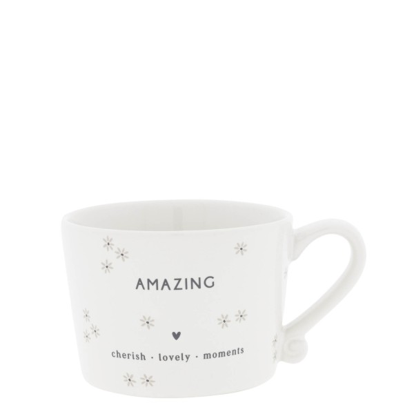 Bastion Collections - Tasse klein "amazing - cherish lovely moments" - weiß/schwarz