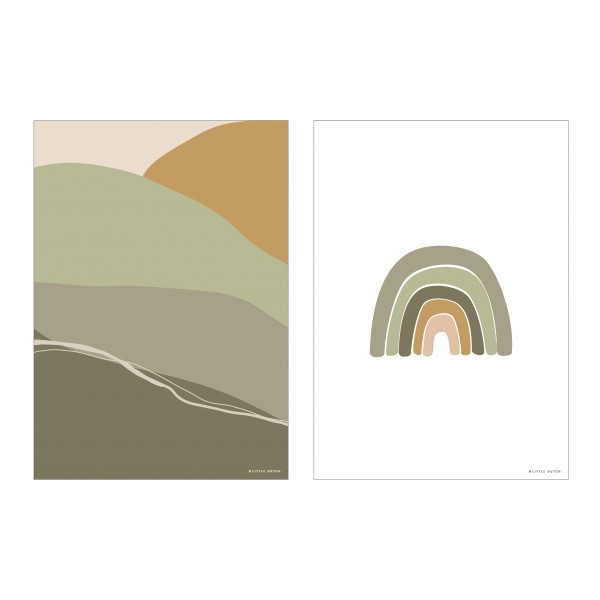 Little Dutch - Wendeposter "Regenbogen/Horizon" - olive