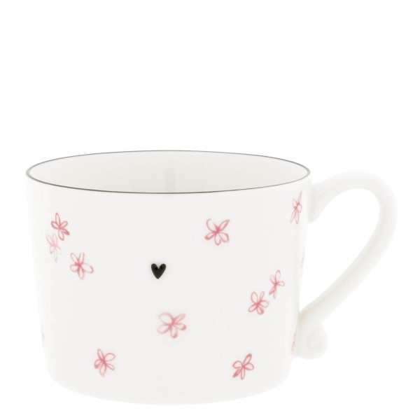 Bastion Collections - Tasse "little Flowers" weiß/schwarz/pink