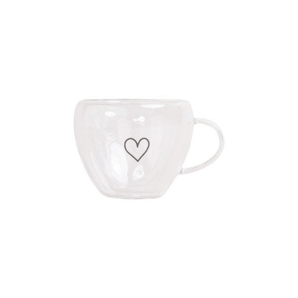 Eulenschnitt - Espressotasse doppelwandig "Herz" - 50 ml