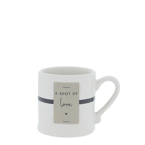 Bastion Collections - Espressotasse "A shot of love" - weiß/schwarz