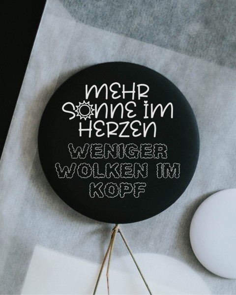 Heldenglück - Magnet groß "Weniger Wolken im Kopf"