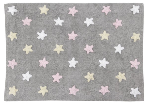 Lorena Canals - Kinderzimmerteppich grau mit Sternen in Pastell
