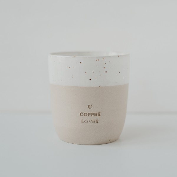 Eulenschnitt - Steingut Becher "Coffee Lover"