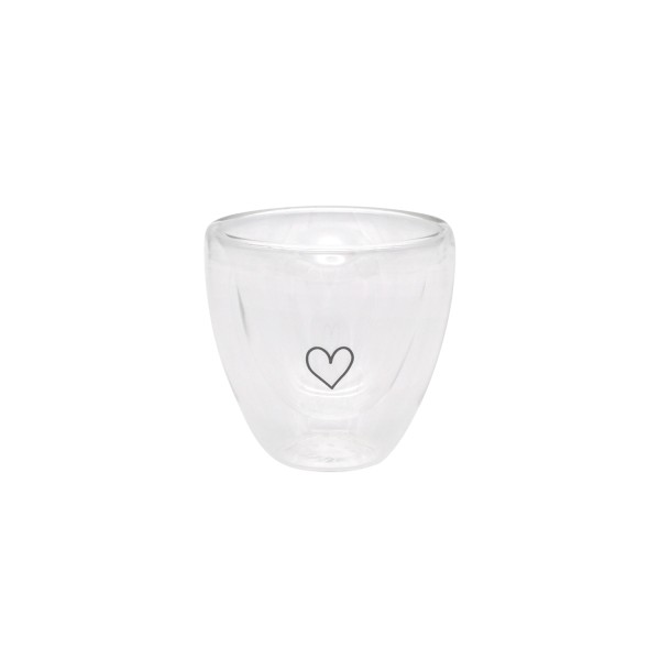 Eulenschnitt - Doppelwandiges Glas "Herz" - 150 ml