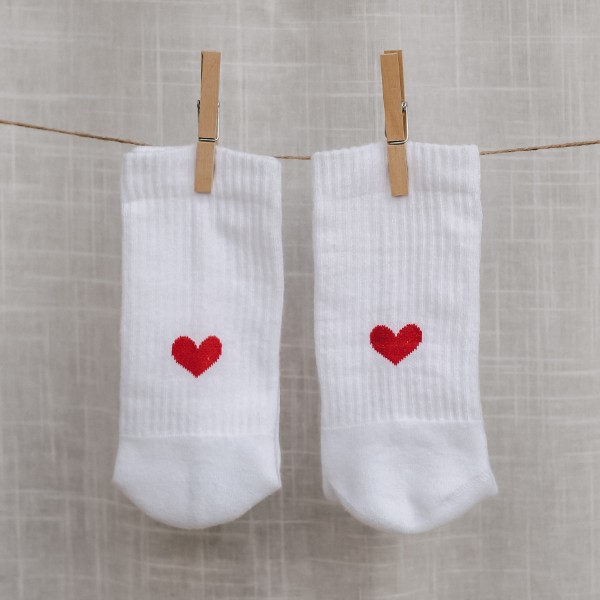 Eulenschnitt - Socken "Herz" - "rot" - verschiedene Größen