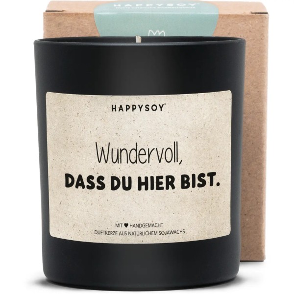 HAPPYSOY - Duftkerze "Wundervoll, dass Du hier bist"