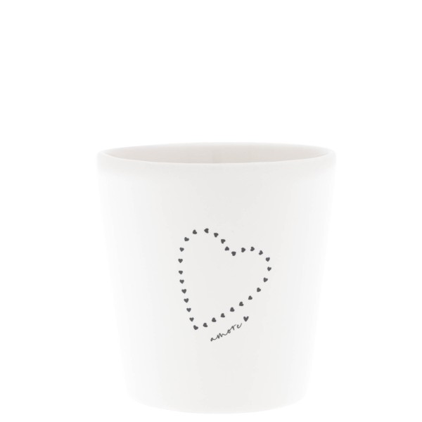 Bastion Collections - Becher groß "Amore" - weiß/schwarz