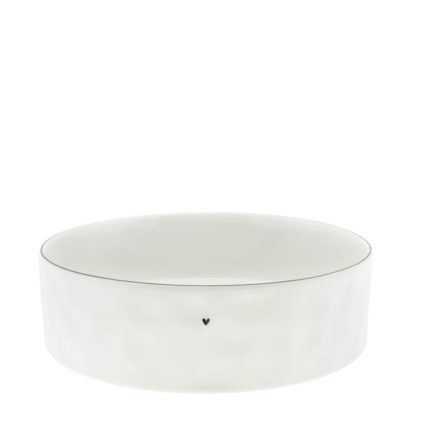 Bastion Collections - Salat- / Obstschale "Heart" - Ø 27 cm - weiß/schwarz
