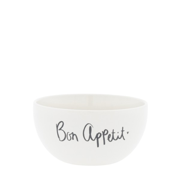 Bastion Collections - Schale "Bon appetit" - weiß/schwarz - Ø 14,5 cm