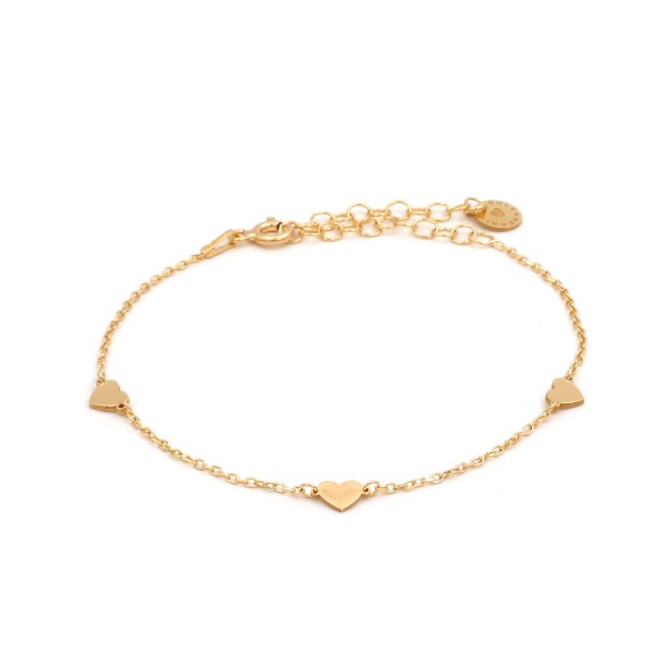 Eulenschnitt - Armkette mit Herzen "Lisa" - gold