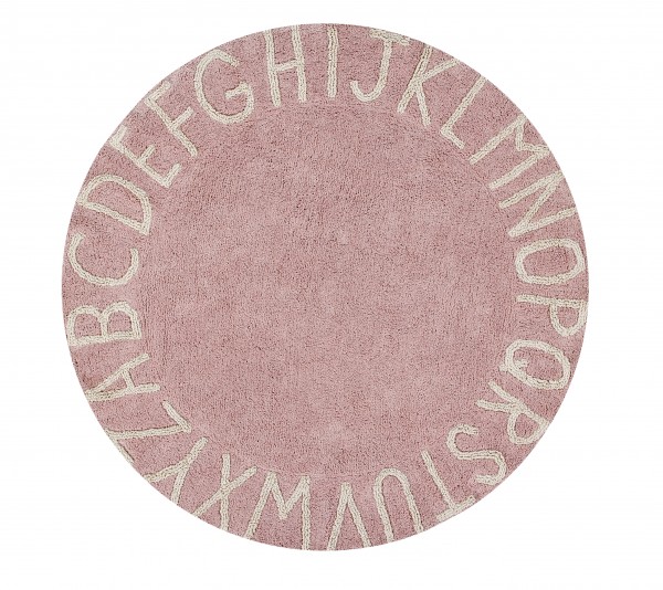 Lorena Canals - Kinderzimmerteppich rund ABC Rosa