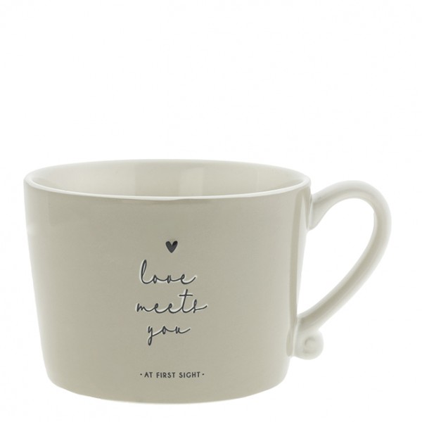 Bastion Collections - Tasse "love meets you" - beige/schwarz