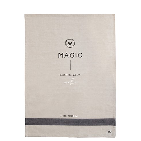 Bastion Collections - Geschirrtuch "MAGIC" beige/schwarz - 50 x 70 cm