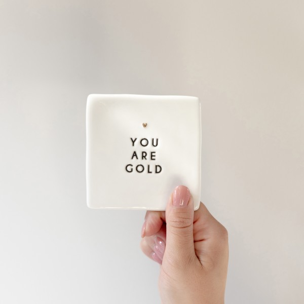 Bastion Collections - Keramik Fliese mit Spruch "You are gold" 9,5 x 9,5 cm