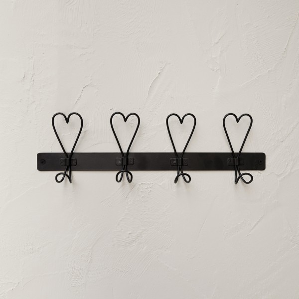 Bastion Collections - Hakenleiste Metall "open Heart" - schwarz