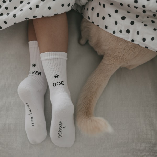 Eulenschnitt - Socken "dog lover" - "schwarz" - verschiedene Größen