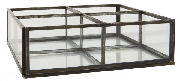 IB Laursen - Glasbox offen - 4 Fächer - schwarz - 17,8 cm