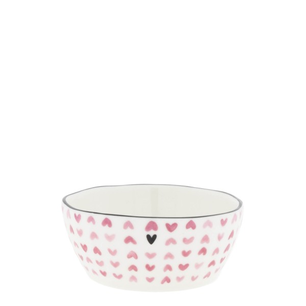 Bastion Collections - Schale klein "Watercolour Rose - little hearts" - weiß/pink -