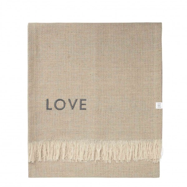 Bastion Collections - Tischläufer "LOVE" beige - 38 x 160 cm