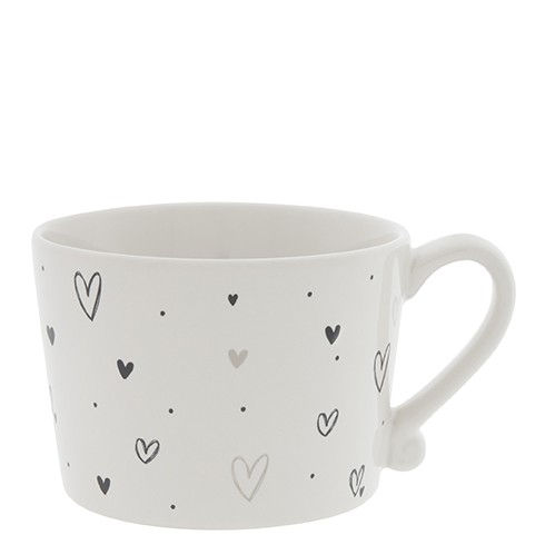 Bastion Collections - Tasse &quot;Hearts overall&quot; - weiß/schwarz