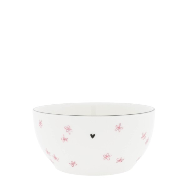 Bastion Collections - Schale "Rose litte Flowers" - weiß/pink - Ø 14 cm