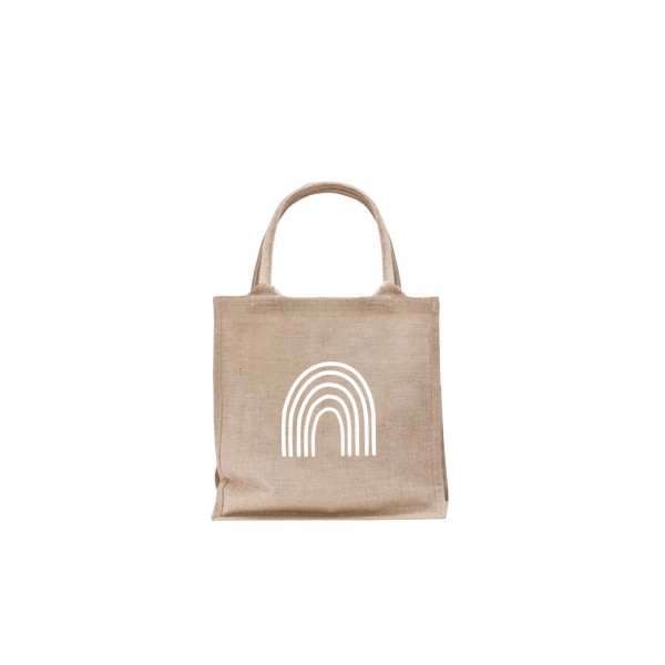 Eulenschnitt - Mini Jute Shopper - Regenbogen