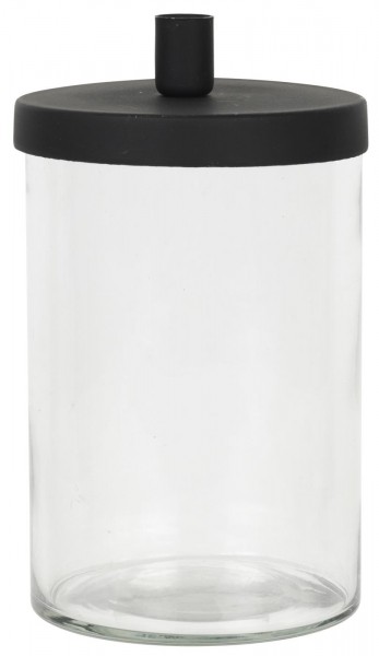 IB Laursen - Kerzenhalter mit Metalldeckel f. dünne Kerzen - schwarz